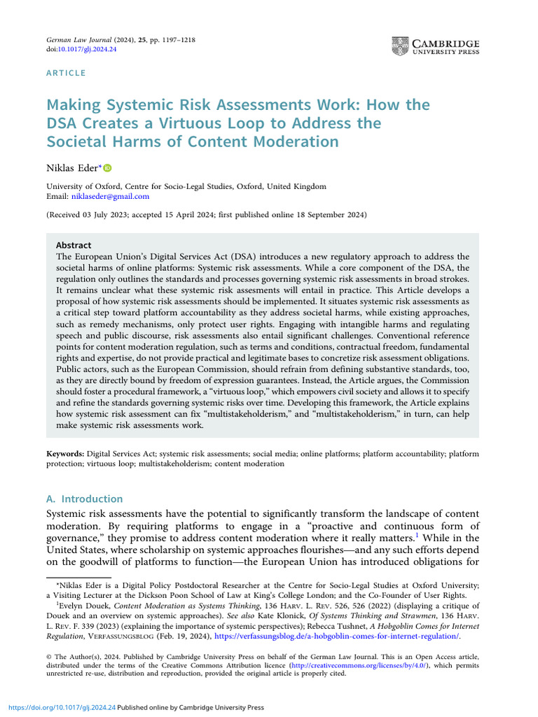 2024 Making Systemic Risk Assessments Work How The DSA Creates A ...