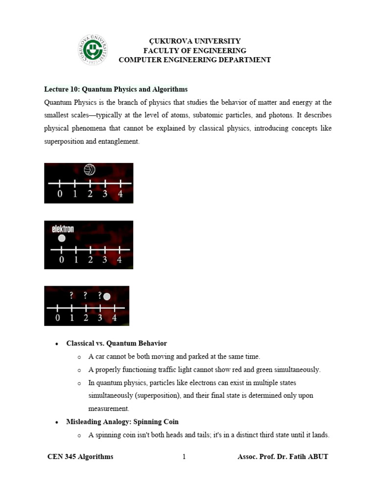 Lecture10 Quantum Algorithms | PDF | Quantum Computing | Quantum Mechanics