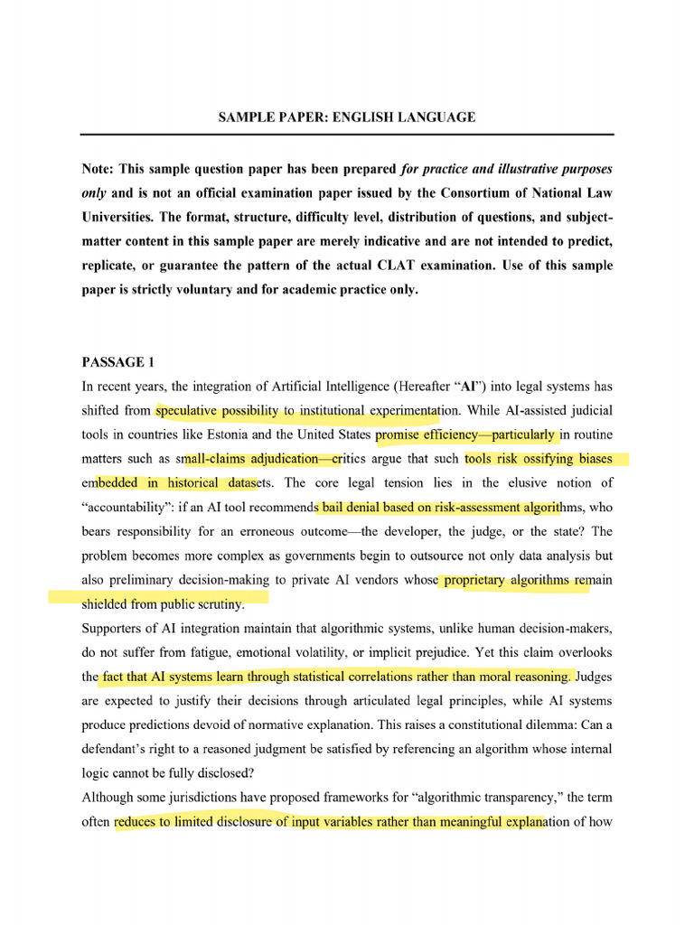UG English Language Sample Questions | PDF