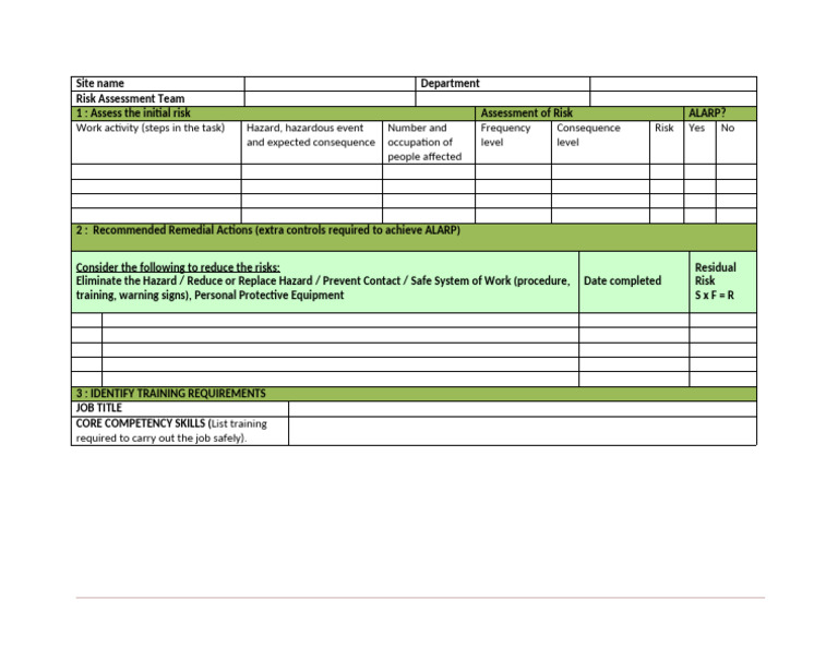 IMS TMT 17 HSE Risk Assessment Form | PDF