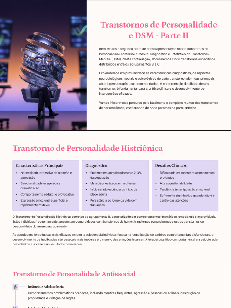 Transtornos de Personalidade no DSM: Parte II | PDF | Transtorno ...