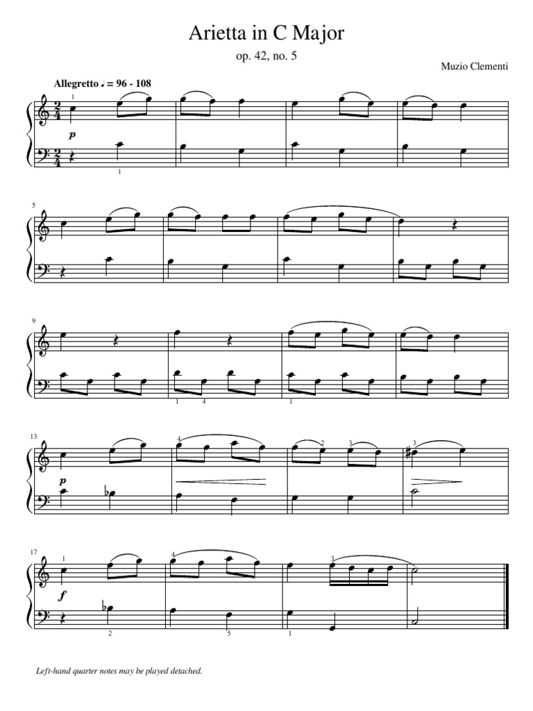 Arietta in C Major by Clementi | PDF
