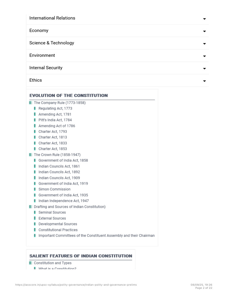 Indian Constitution: Evolution & Features | PDF | Government ...