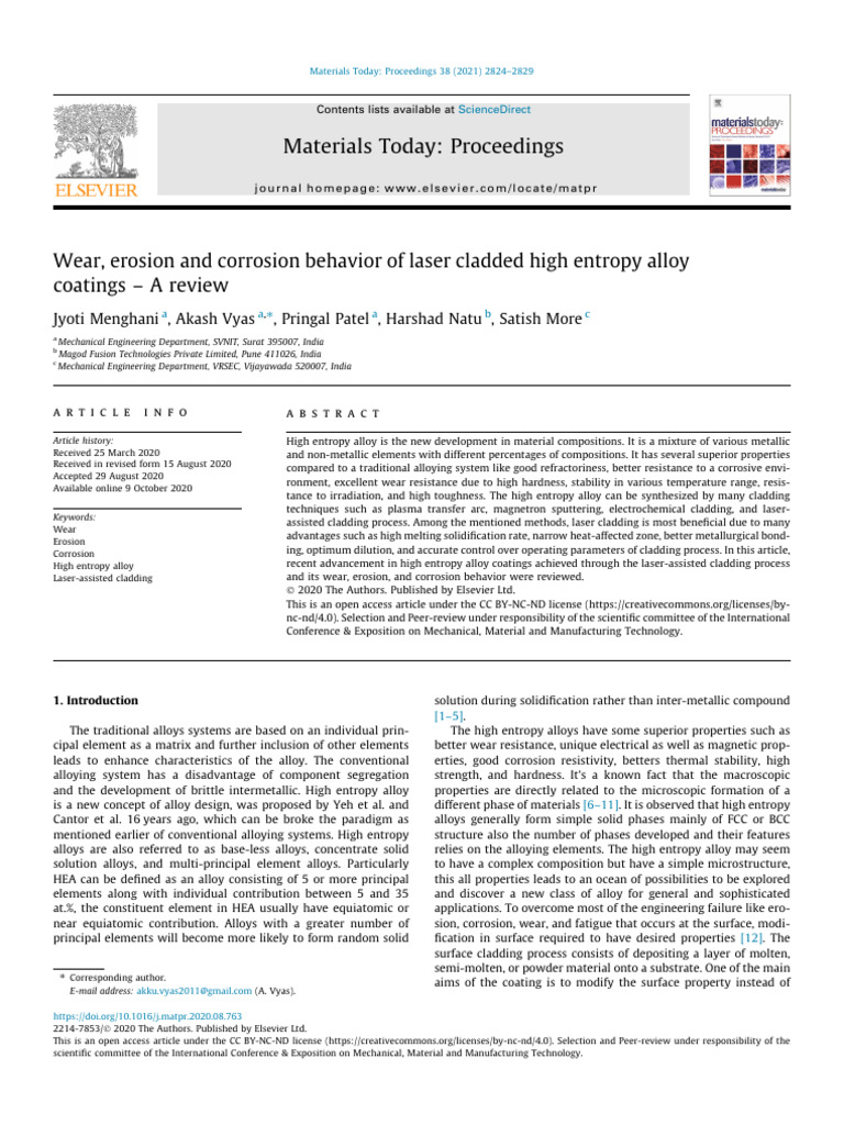 High Entropy Alloy Coatings Review | PDF | Wear | Corrosion