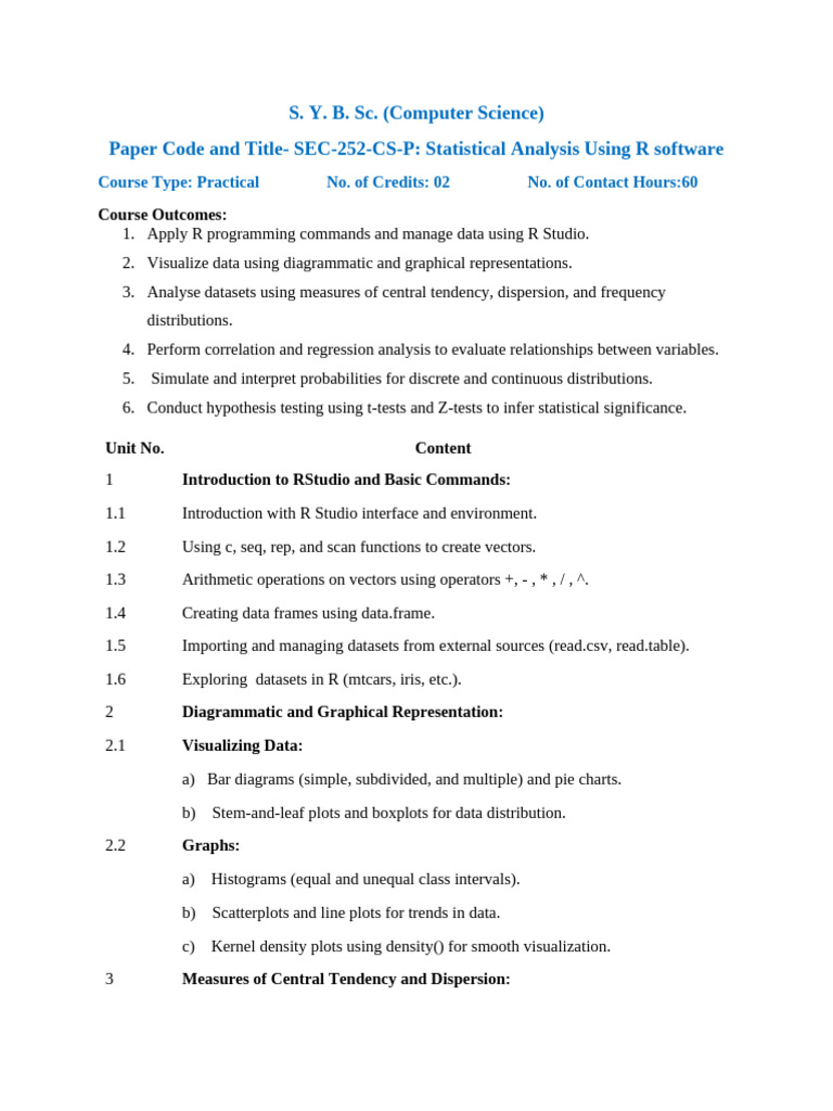 Statistical Analysis with R Software | PDF | Mean | Student's T Test