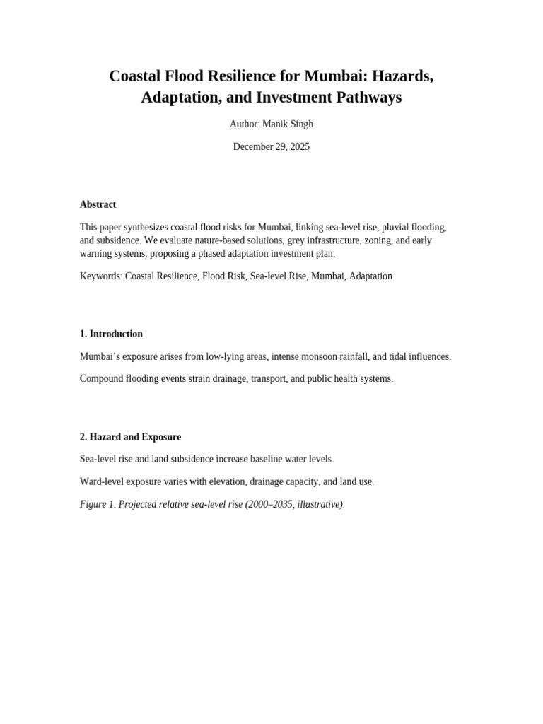 Mumbai Coastal Flood Resilience Strategies | PDF