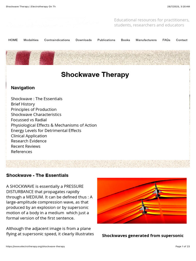 Shockwave Therapy | Electrotherapy on Thsdfgs | PDF | Shock Wave