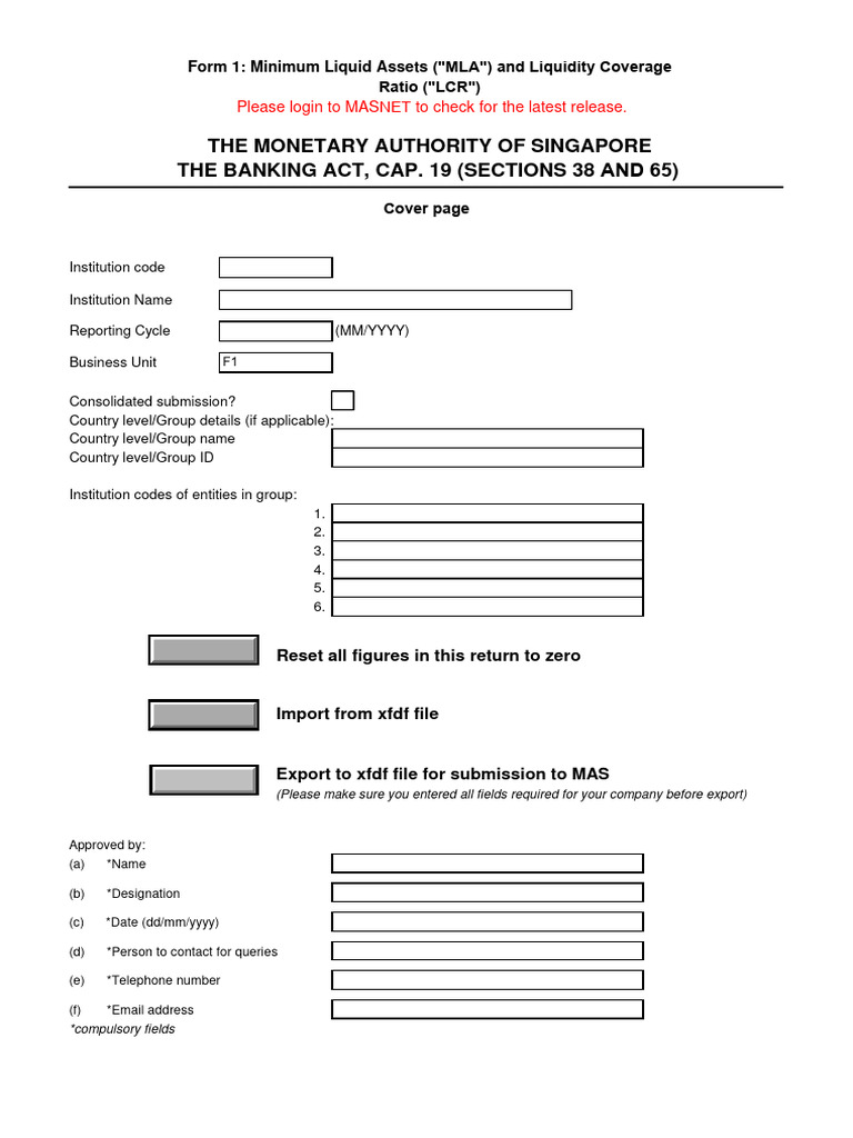 MAS Reporting Form for Banks | PDF | Banks | Deposit Account