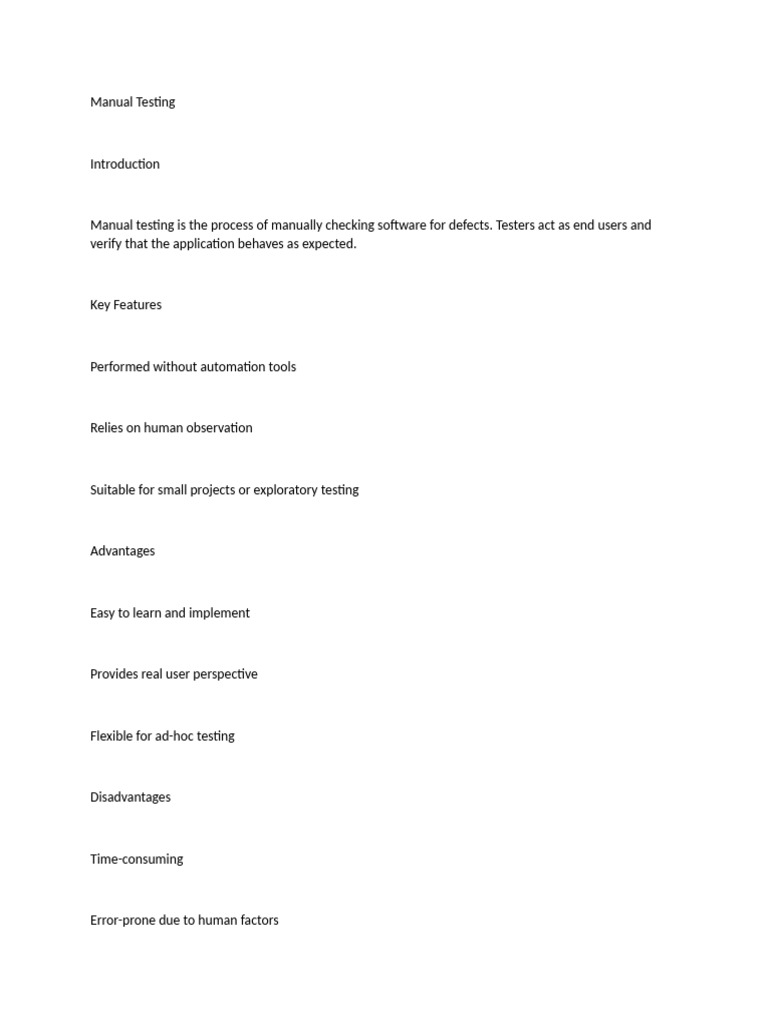 Manual Testing | PDF