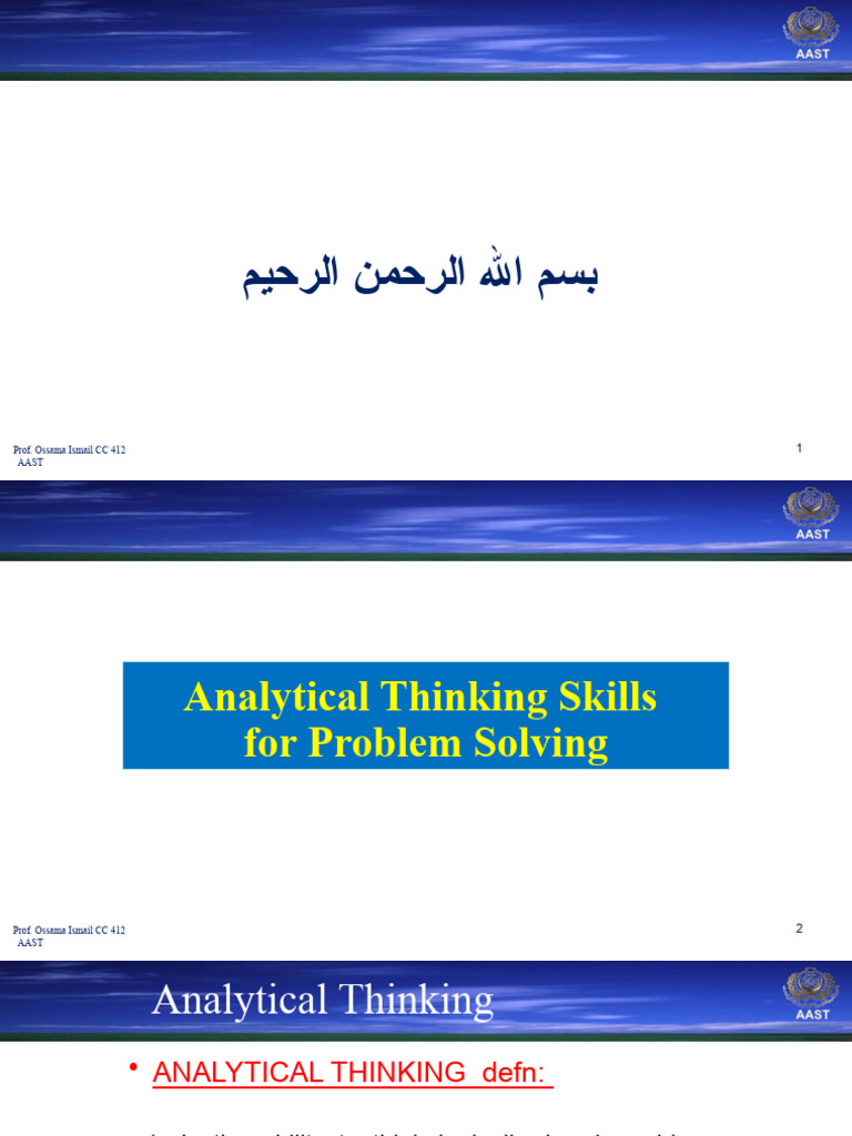4 - Analytical thinking | PDF | Thought | Knowledge