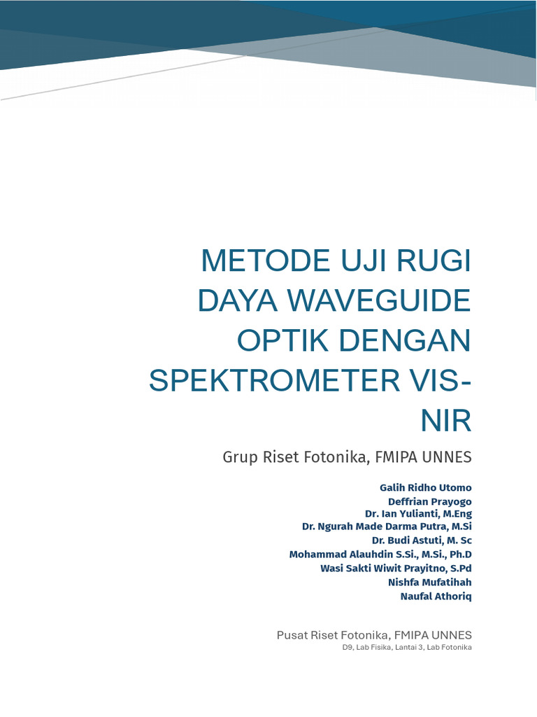 Metode Uji Rugi Daya Waveguide Optik | PDF