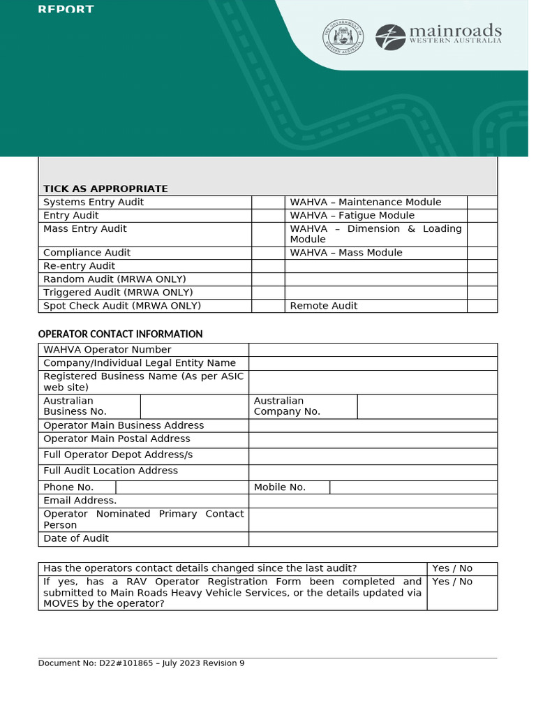 WAHVA Compliance Audit Report 2023 | PDF | Audit | Regulatory Compliance