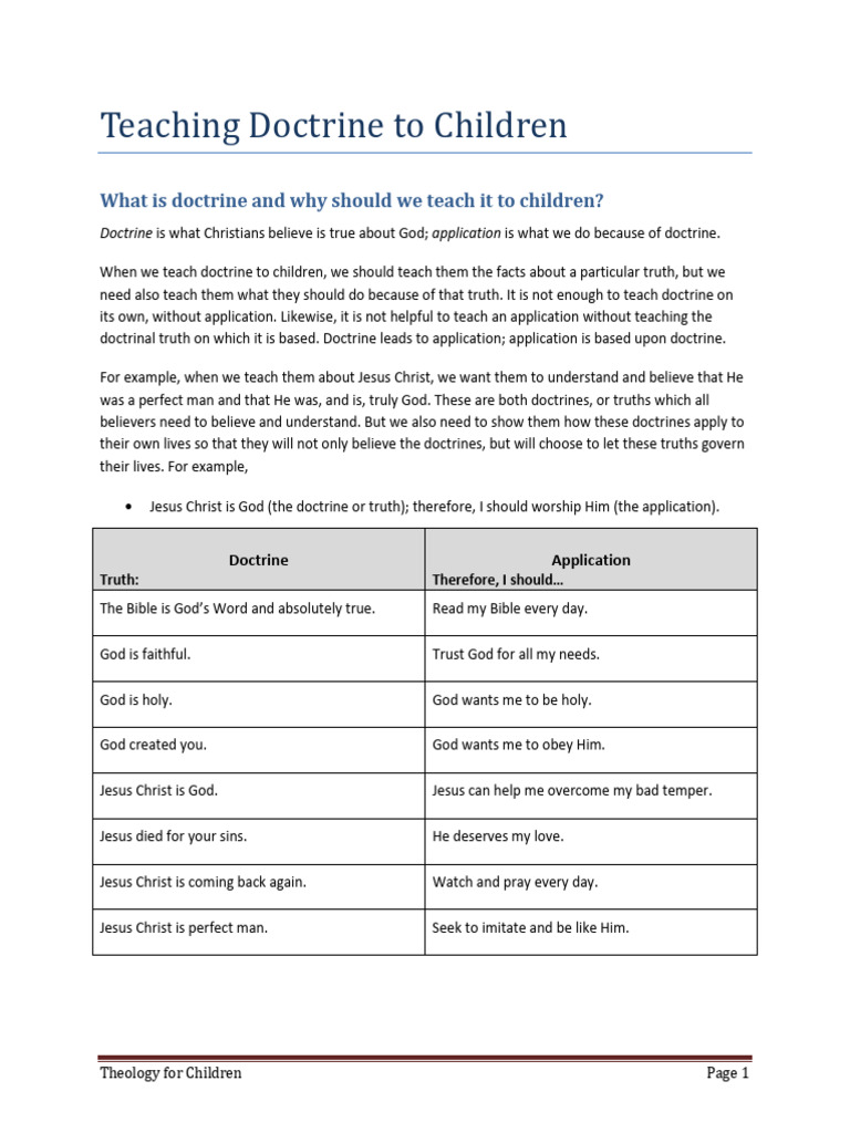 Teaching Christian Doctrine to Kids | PDF | Salvation | Revelation