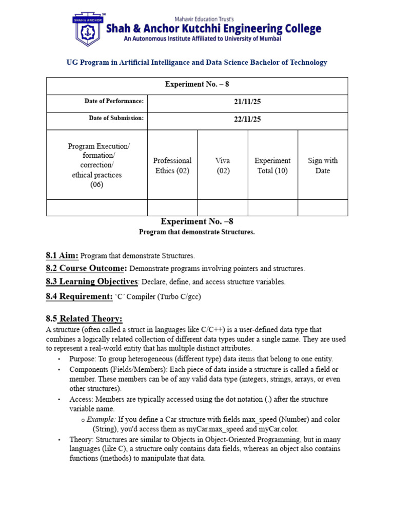 C Programming: Structures and Data Handling | PDF | Data Type | Pointer ...