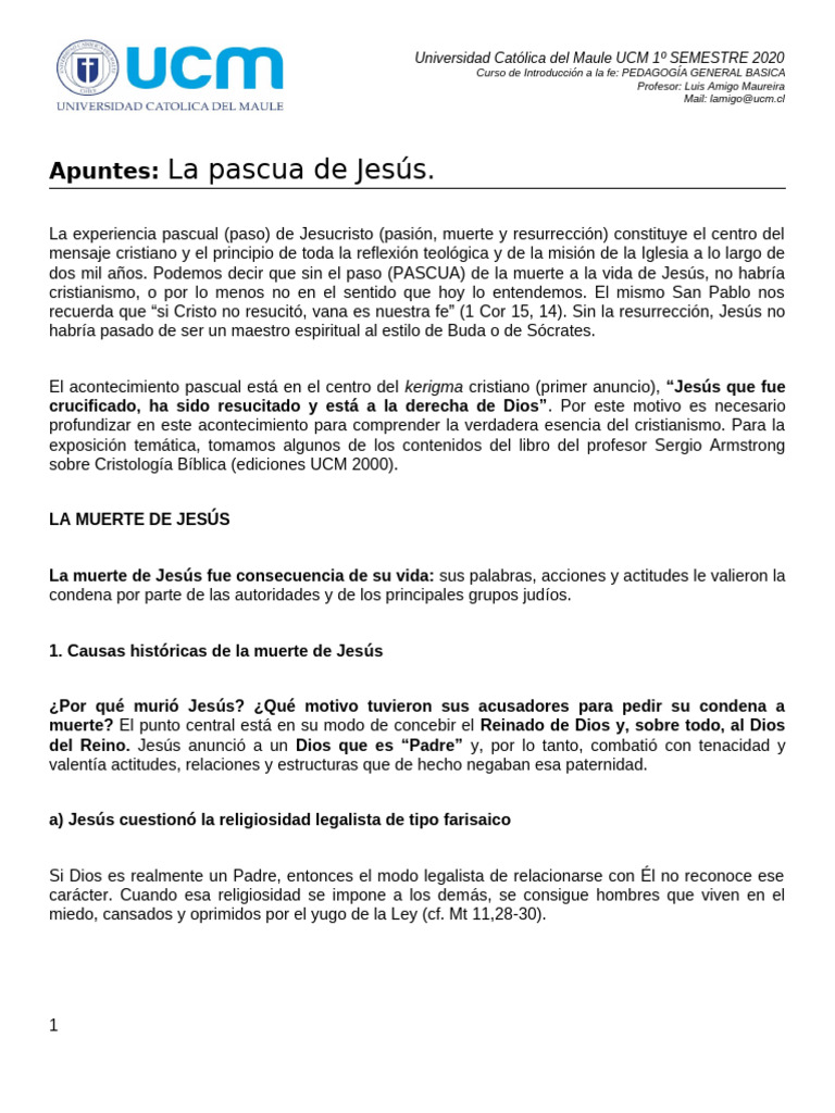 La Muerte y Resurrección de Jesús | PDF | La resurrección de Jesús | Jesús
