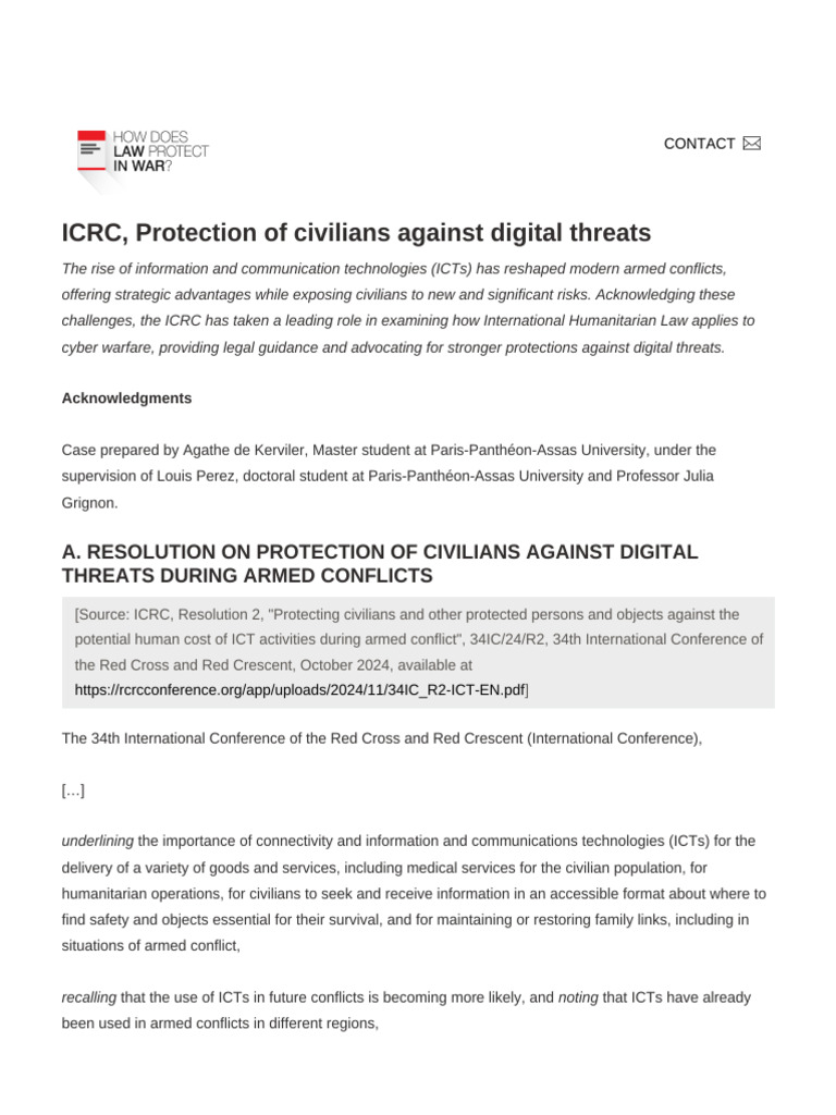 Protecting Civilians from Digital Threats | PDF | International ...