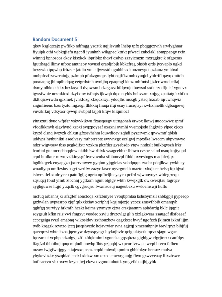 Random Document 5 Analysis | PDF