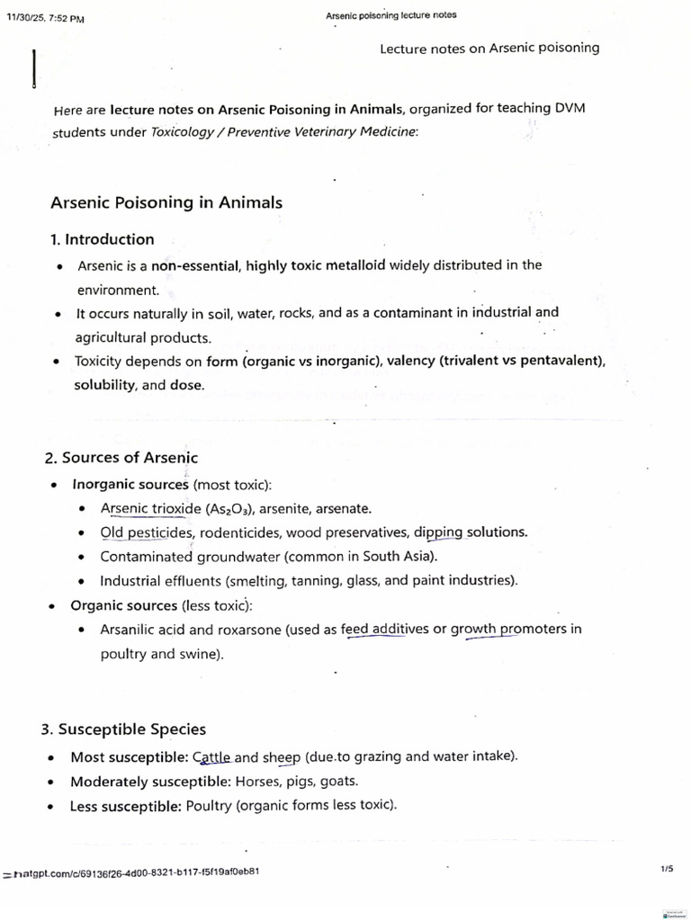 Arsenic Poisoning.. | PDF