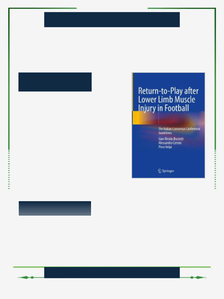 Return to Play after Lower Limb Muscle Injury in Football The Italian ...