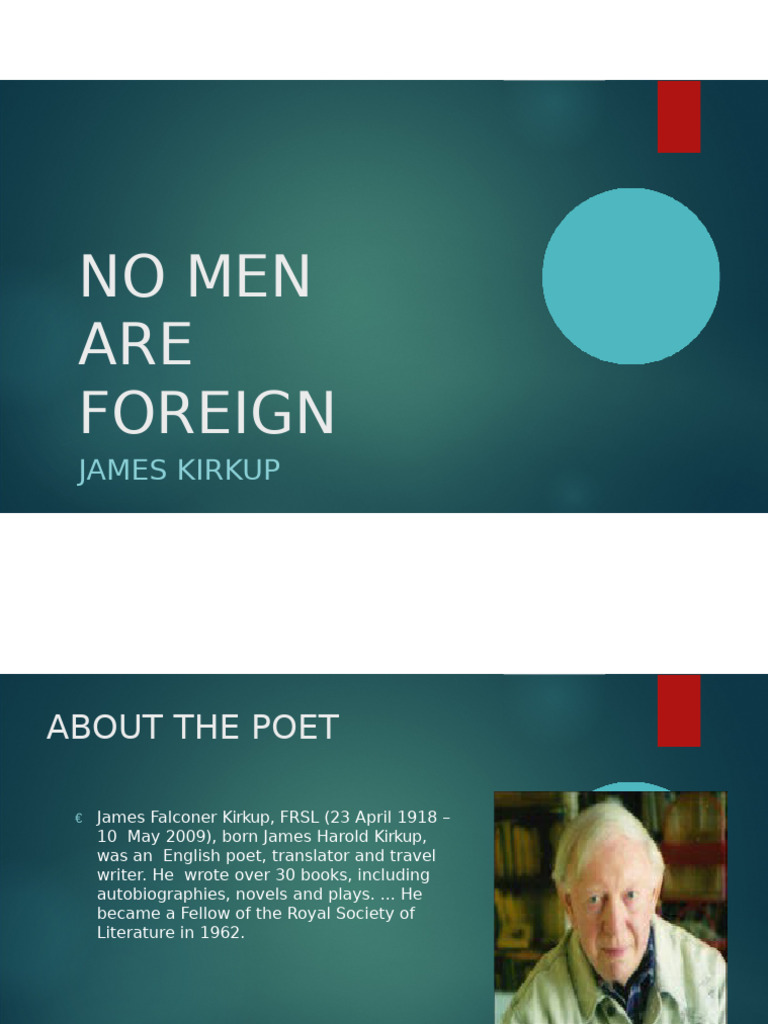 No Men Are Foreign: Unity in Humanity | PDF