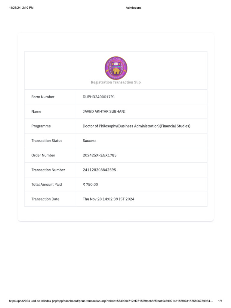 Du Reg Fin Form | PDF