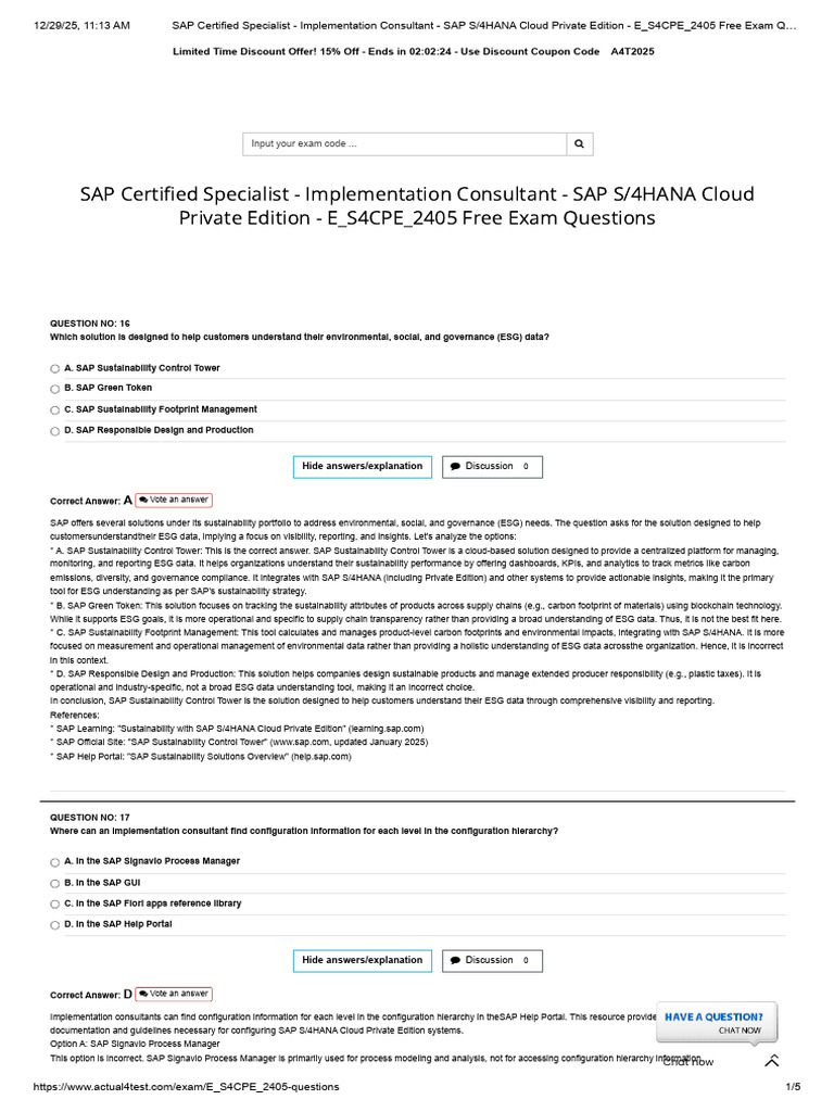 4-SAP Certified Specialist - Implementation Consultant - SAP S_4HANA ...