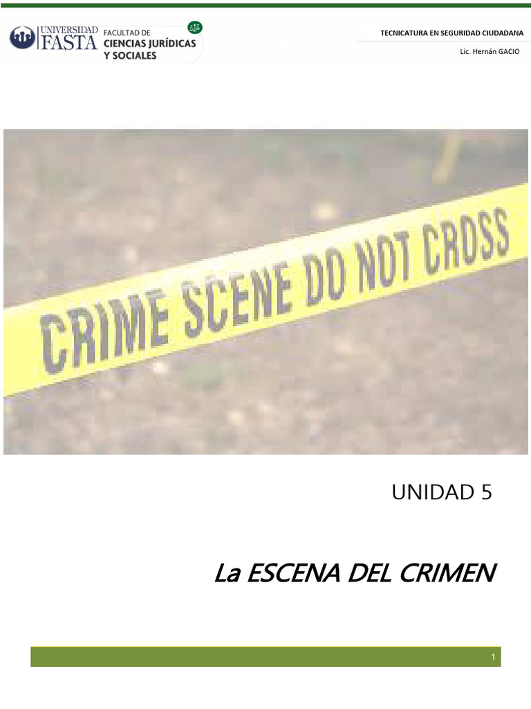 Modulo de Estudio - Unidad V - La Escena Del Crimen | PDF | Ciencia ...