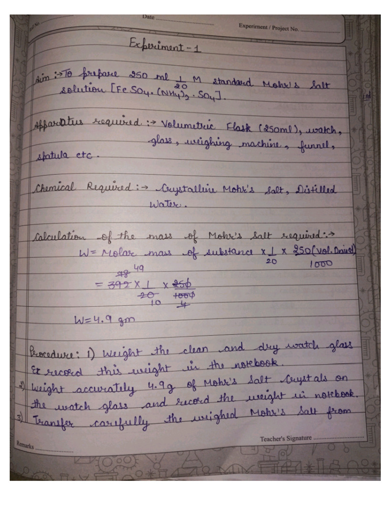 Chemistry Practical | PDF