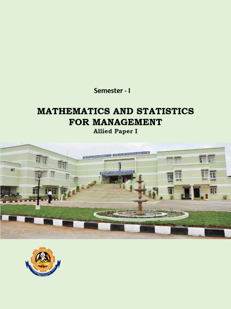 Mathematics and Statistics for Management (1) | PDF | Matrix ...