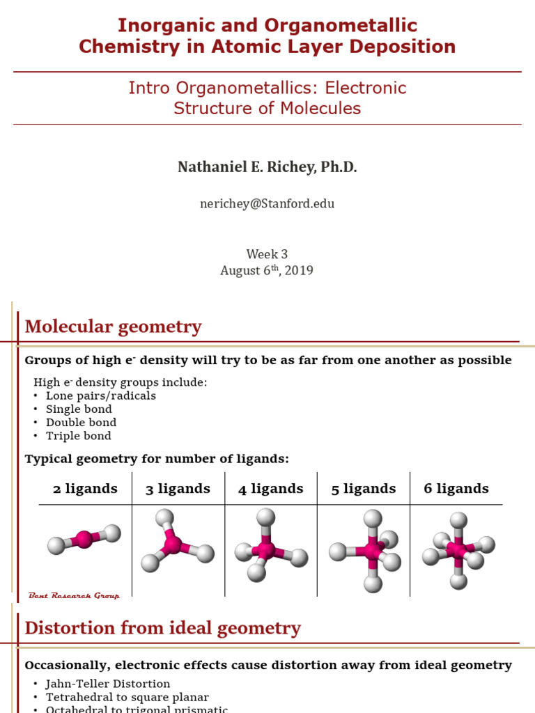 Lecture 3 Nathan Richey 2019 | PDF | Ligand | Chemical Bond