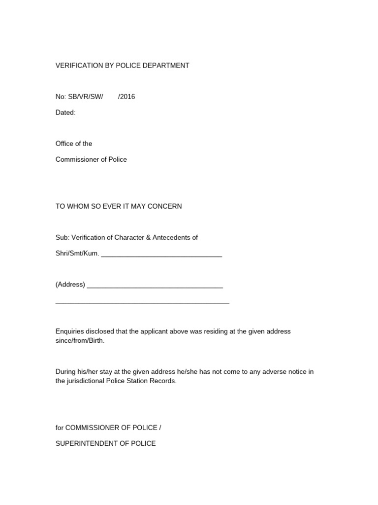Police Verification Certificate Guidelines | PDF | Justice | Crime ...