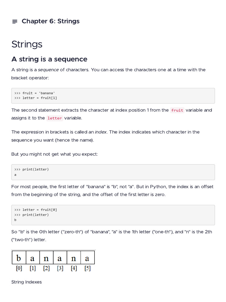 Understanding Python Strings and Indexing | PDF | String (Computer ...