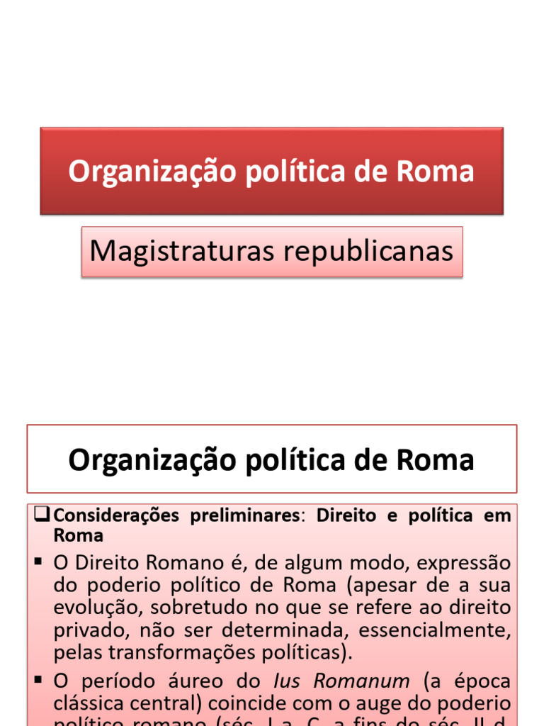 Estrutura Política da Roma Antiga | PDF | Civilizações clássicas | Lei ...