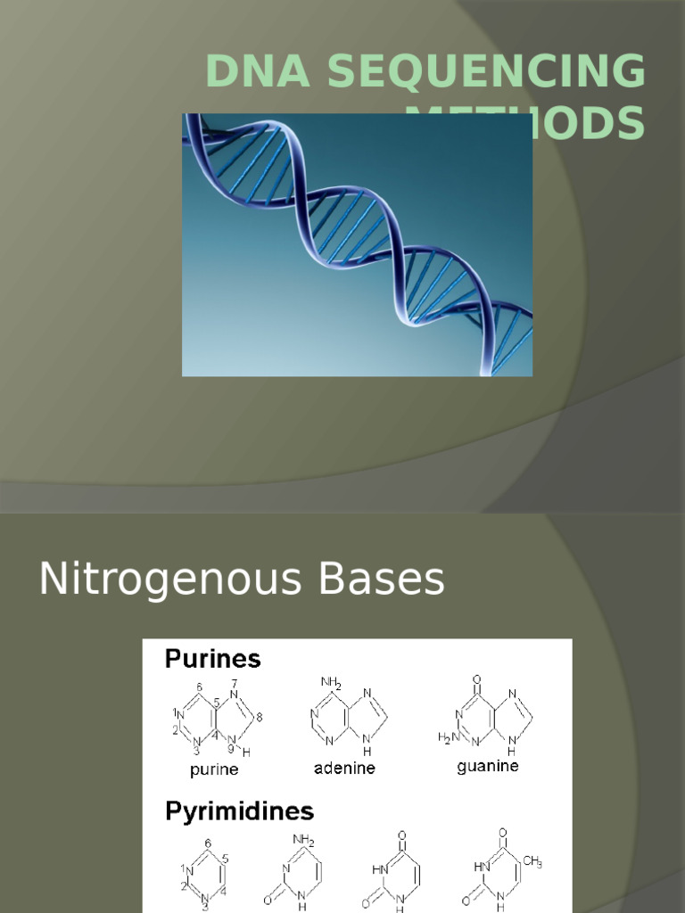 DNA Sequencing Methods Overview | PDF | Dna Sequencing | Biotechnology