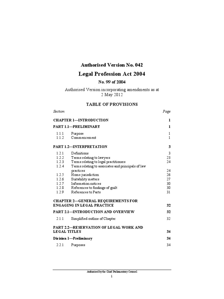 Legal Profession Act 2004 Authorised Version No. 042 PDF Costs In