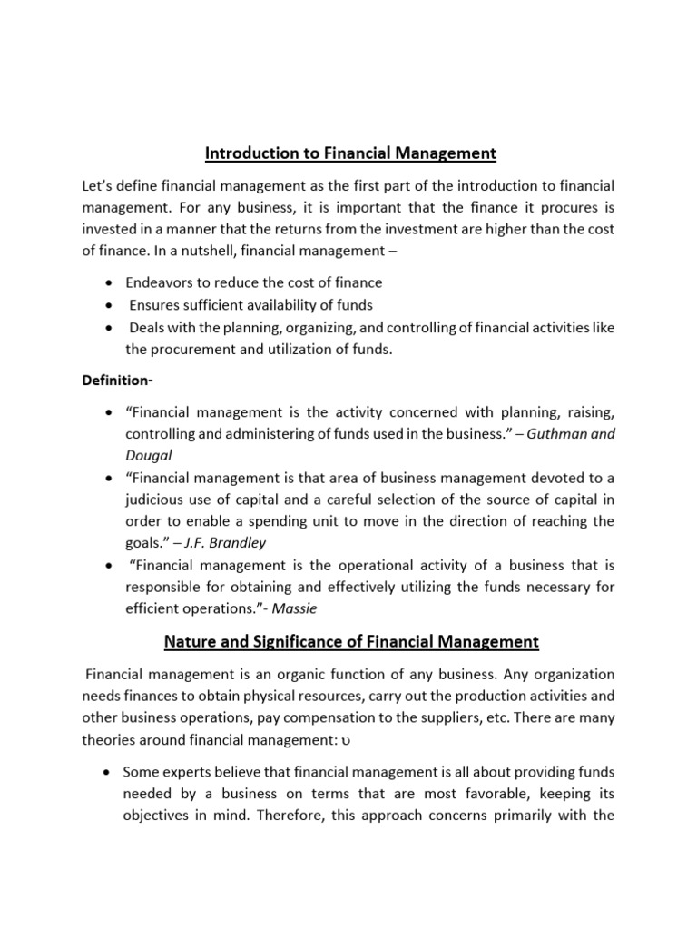 Introduction to Financial Management | PDF | Investing | Dividend