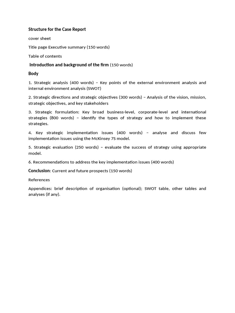 Case Report Structure and Guidelines | PDF