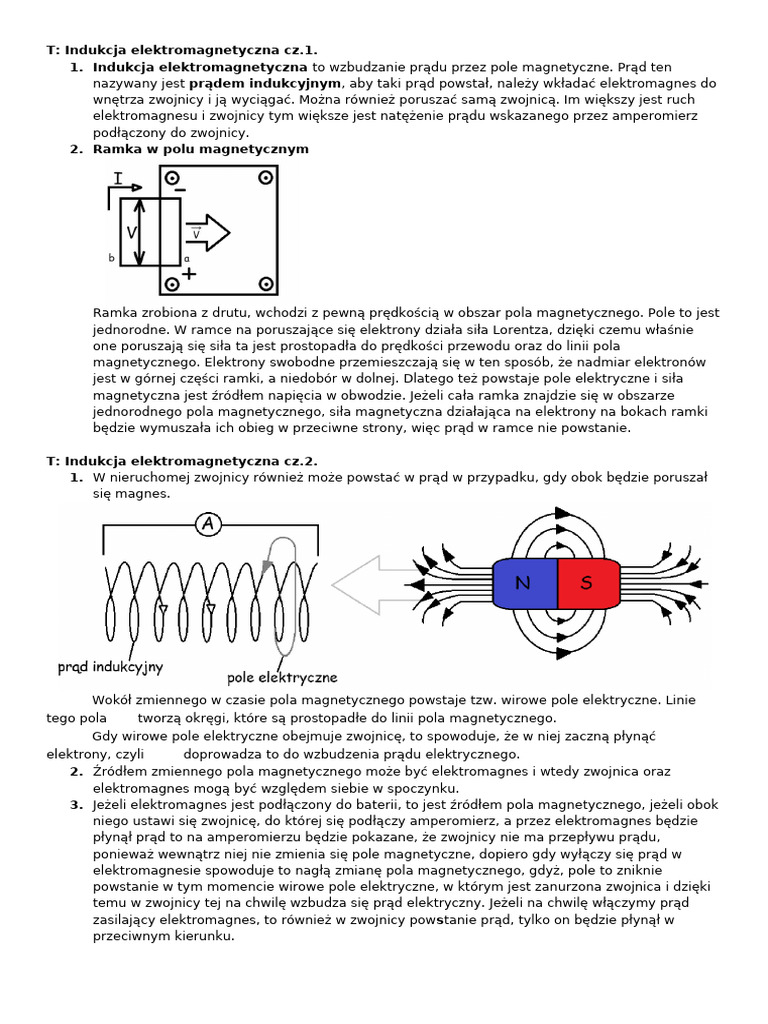 Fizyka Indukcja Elektromagnetyczna | PDF