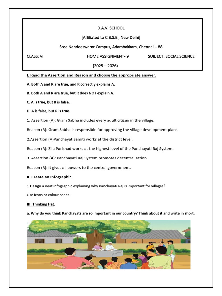 Class VI Social Science Home Assignment | PDF