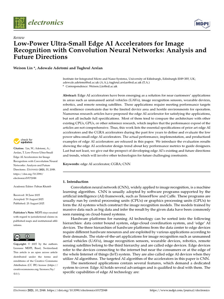 Low-Power Edge AI Accelerators Review | PDF | Computer Vision ...