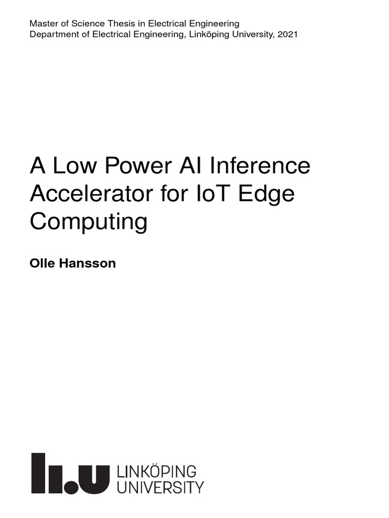 Low Power AI Inference for IoT Edge | PDF | Machine Learning | Computing