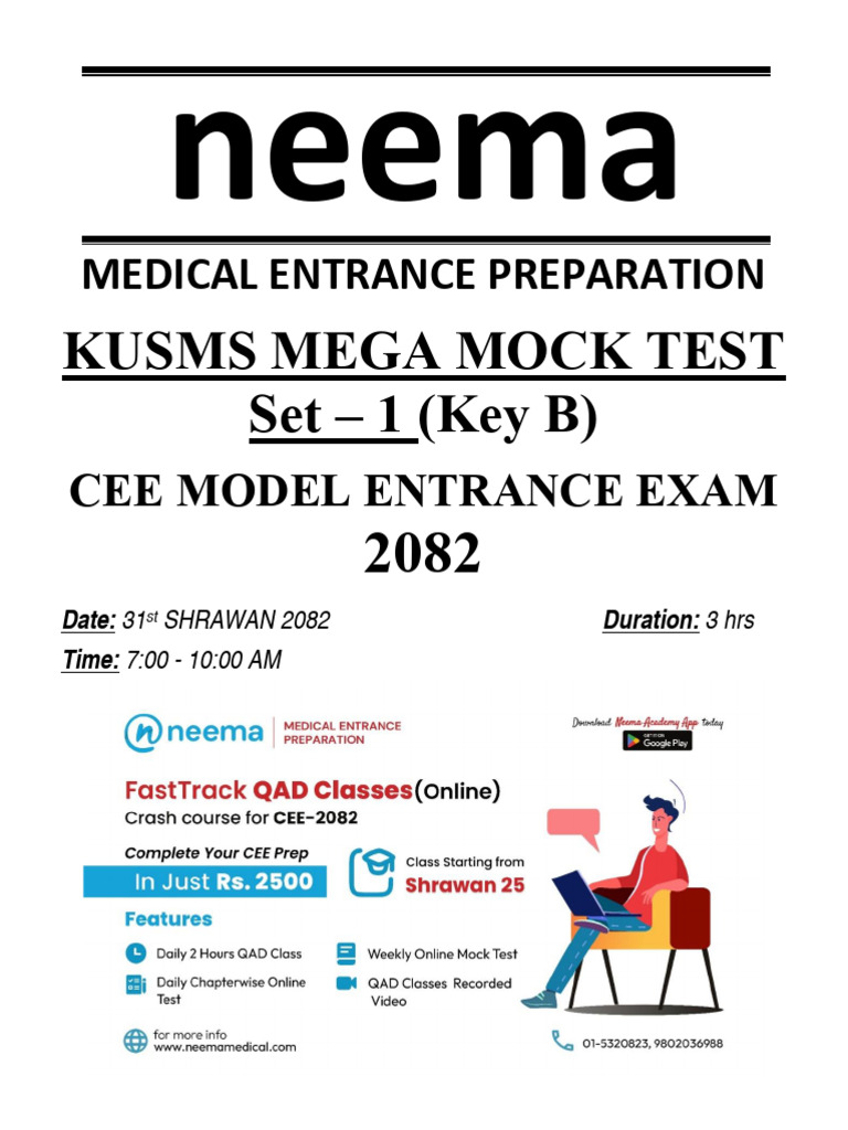 CEE Model Medical Entrance Exam Prep | PDF | Transformer | Cell Membrane