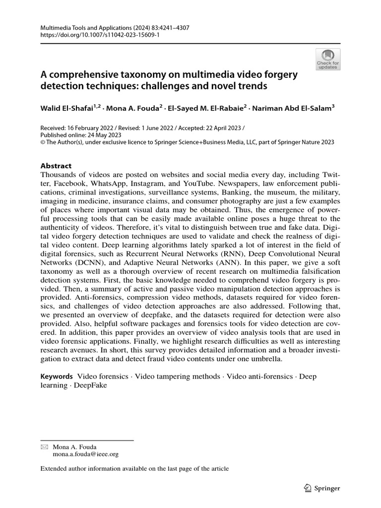 A Comprehensive Taxonomy On Multimedia Video Forgery Detection ...