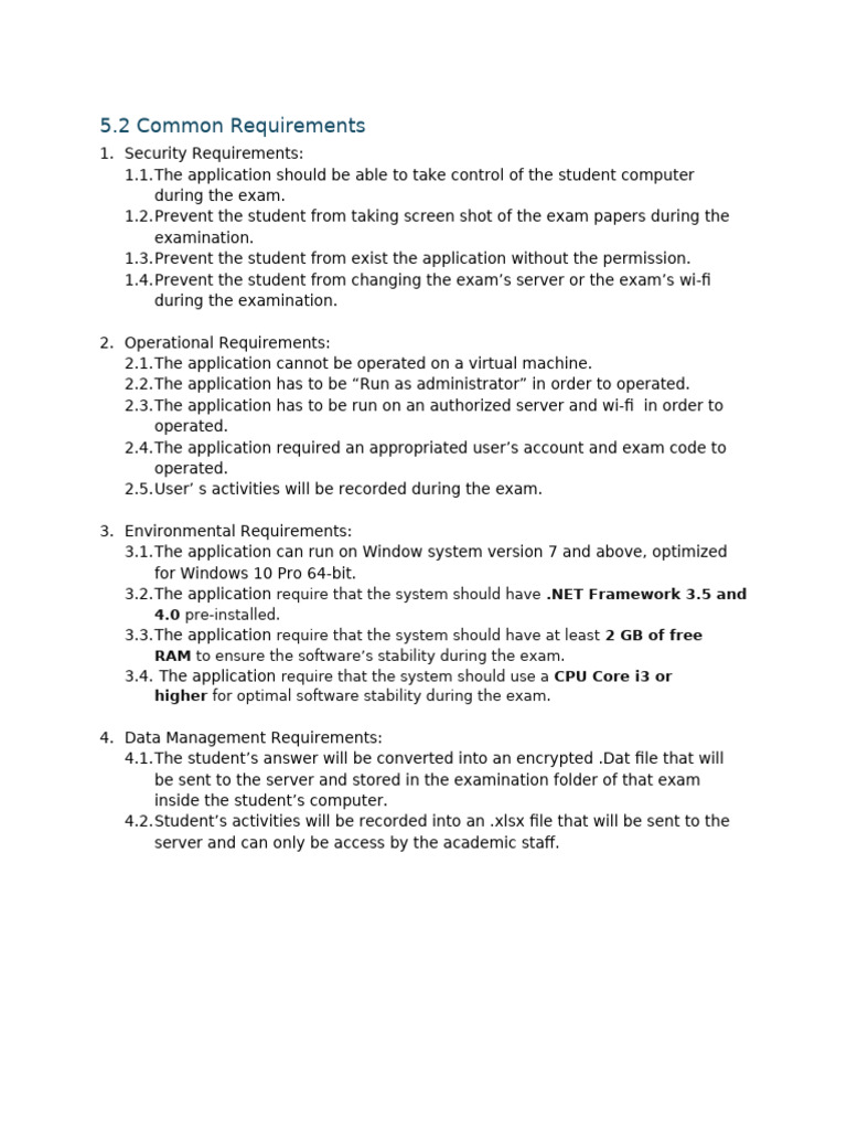 Exam Application Security and Requirements | PDF | Computer File ...