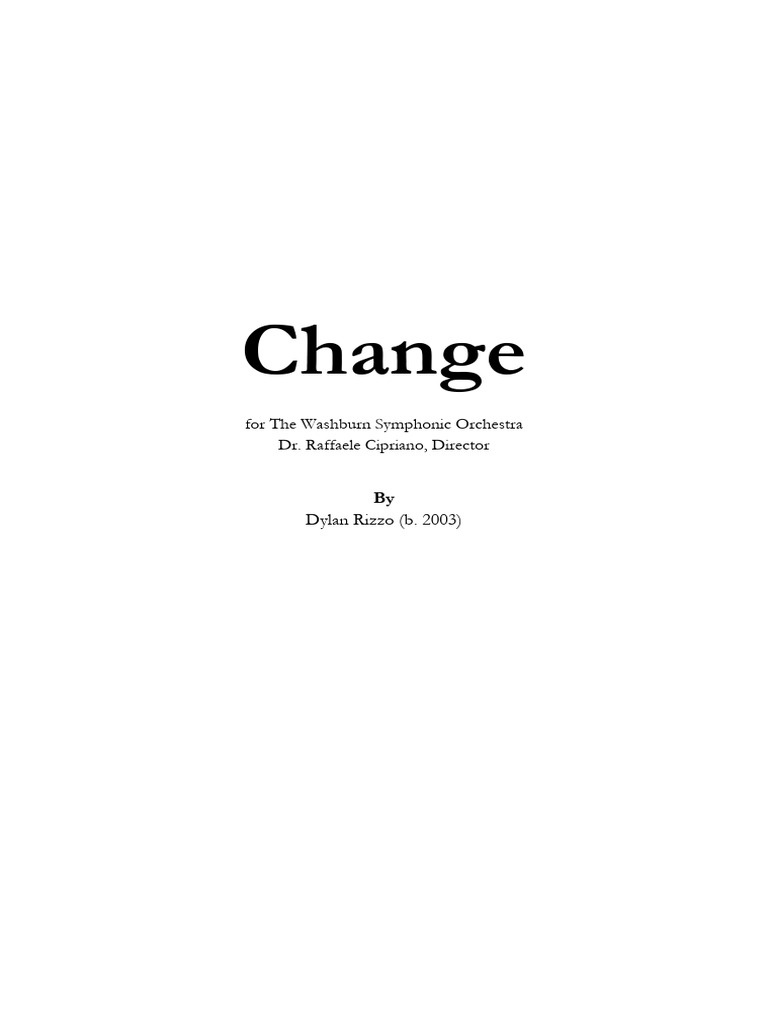 Change For WUSO Score V2 | PDF | Musical Instruments | Musical Compositions