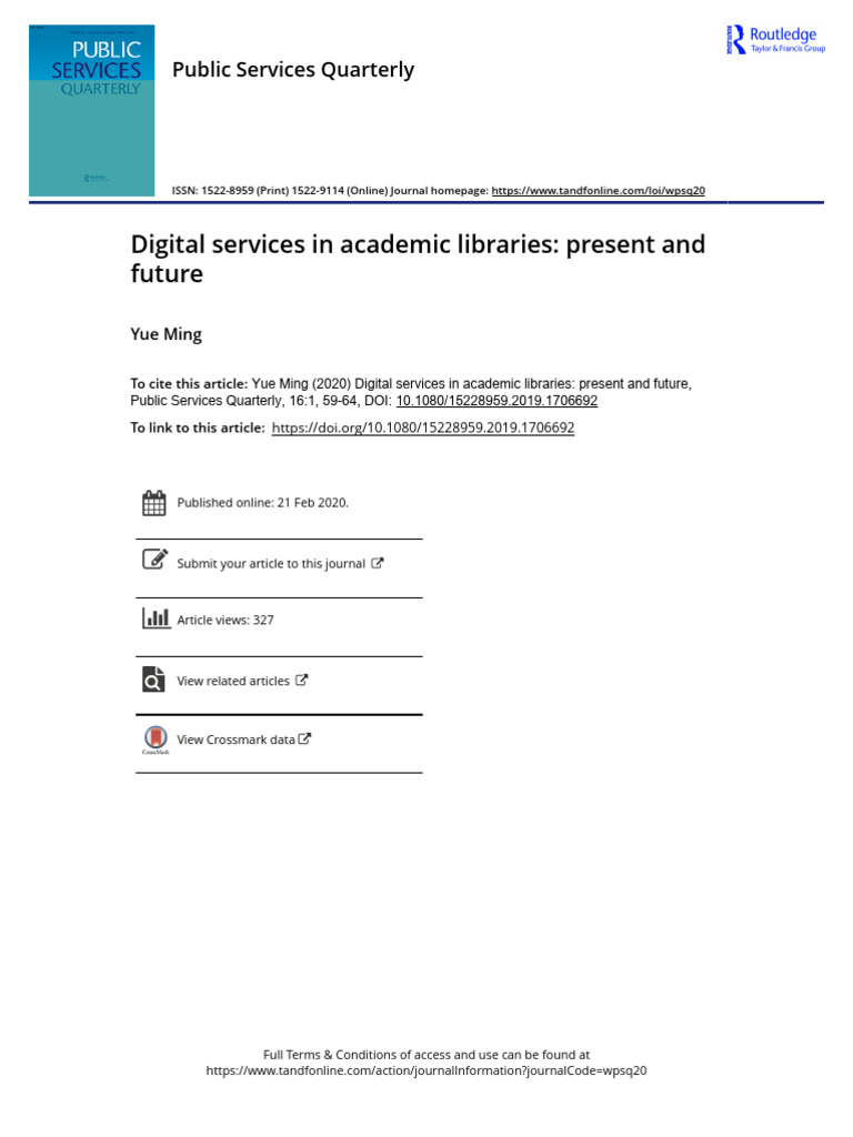 Digital Services in Academic Libraries | PDF | Libraries | Librarian