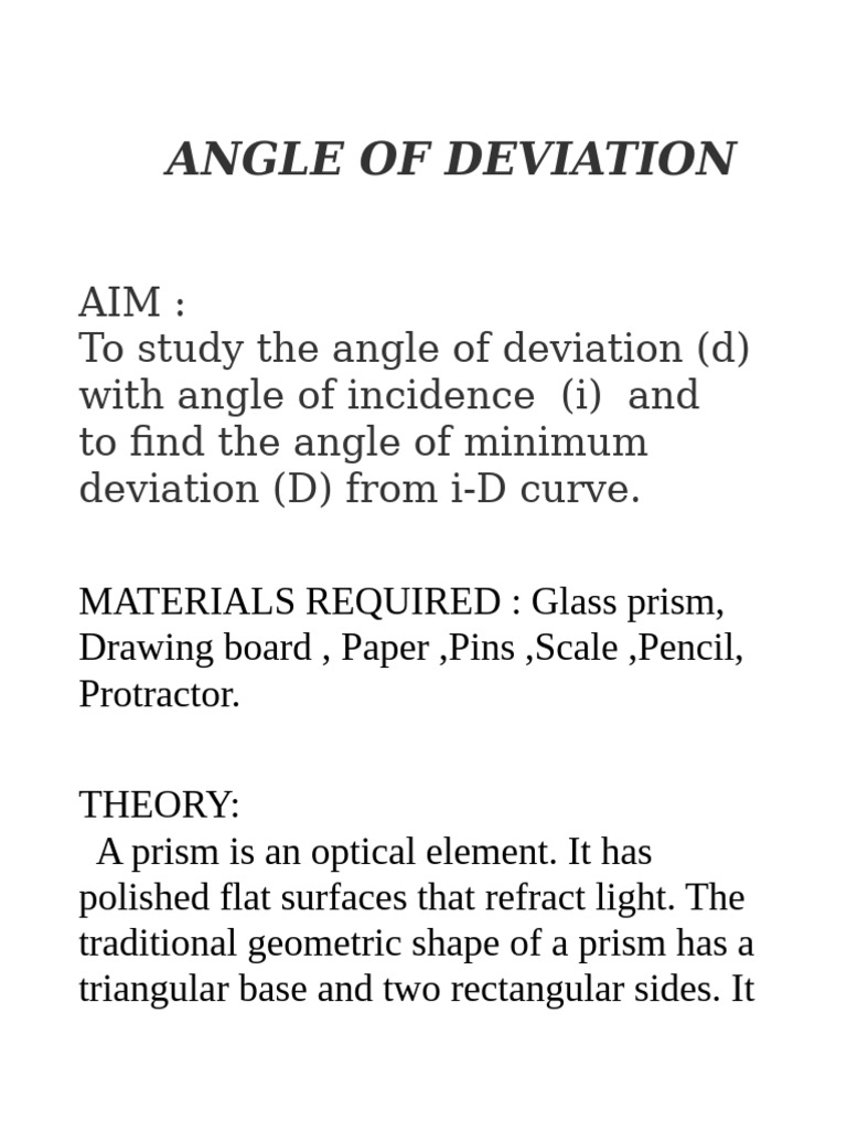 Physics Investigatory Project | PDF | Refraction | Refractive Index