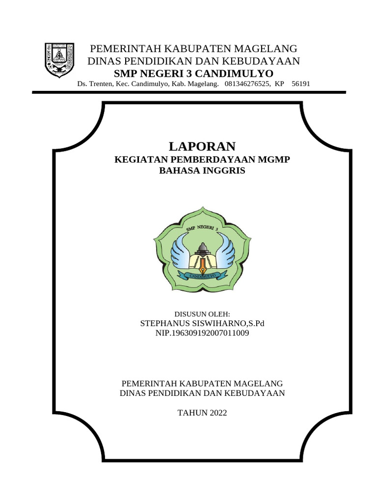 Laporan Pemberdayaan MGMP Bahasa Inggris | PDF