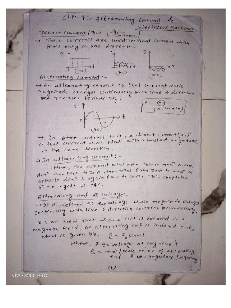 Ch7 Alternating Current Docs | PDF