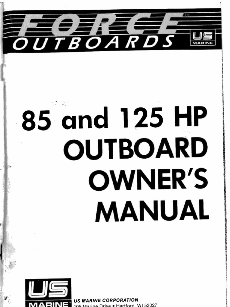 Force 85-125 HP Outboard Owners Manual